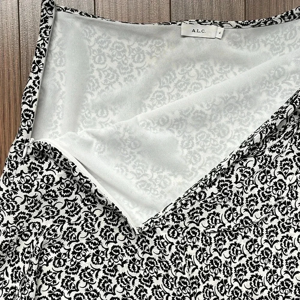 REVOLVE A.L.C. 100% Silk Farrow Floral Hi-Lo Mini Skirt size 4 - Picture 6 of 7